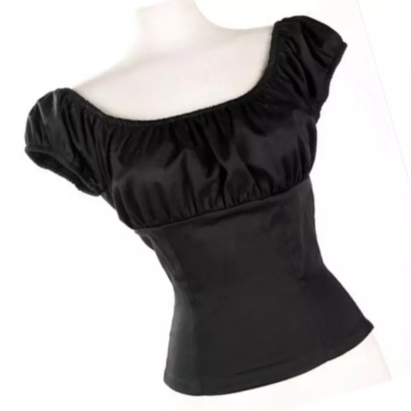 Tops - Pin Up Rockabilly Short Sleeve Off Shoulder Top
